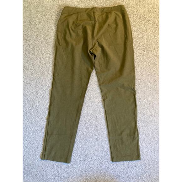 Eileen Fisher Pants Small Pull On Slim Straight Made in USA Low Rise Green - Picture 2 of 10